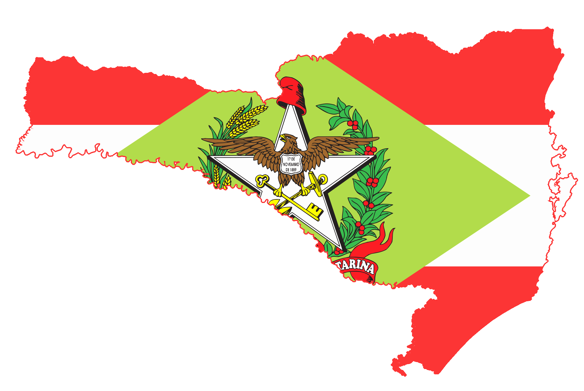 Mapa de SC com bandeira - Acordo direto em Santa Catarina
