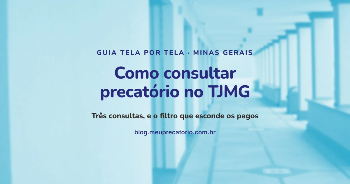 Como consultar precatório no TJMG: capa com corredor azul