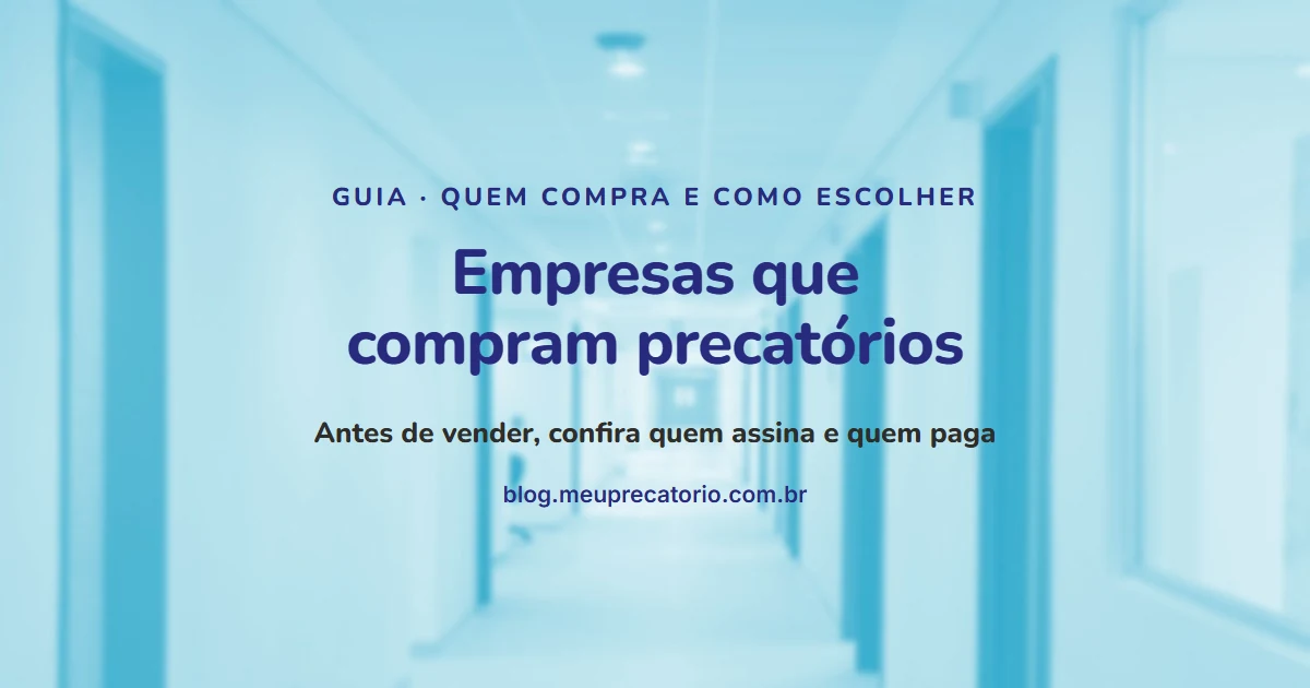 Empresas que compram precatórios: capa com corredor de escritório