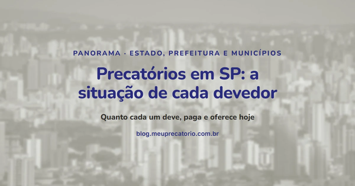 Precatórios em SP: a situação de cada devedor: capa com prédios de São Paulo