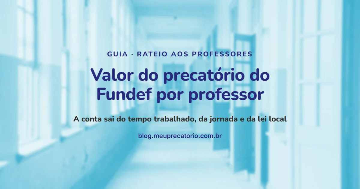 Valor do precatório do Fundef por professor: capa com corredor de escola