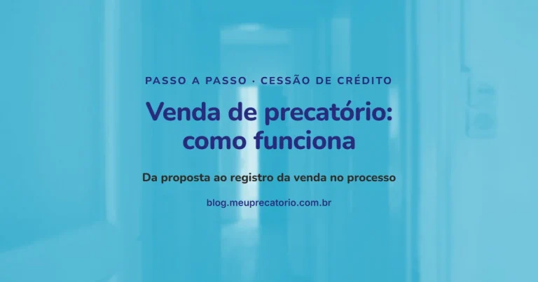 Venda de precatório: como funciona. Capa com corredor azul