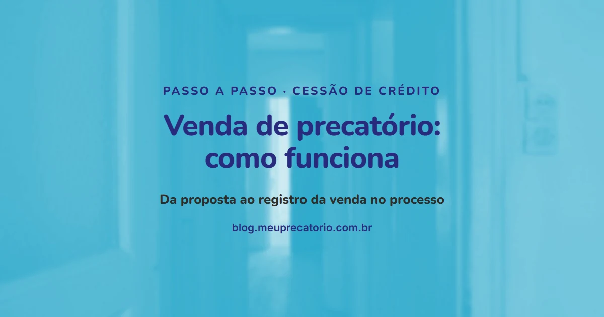 Venda de precatório: como funciona. Capa com corredor azul