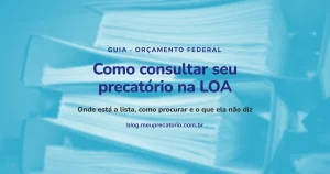 Como consultar seu precatório na LOA: capa com pilha de pastas