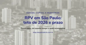 RPV em São Paulo: teto de 2026 e prazo: capa com prédios de São Paulo