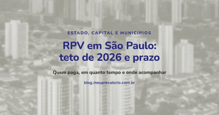 RPV em São Paulo: teto de 2026 e prazo: capa com prédios de São Paulo