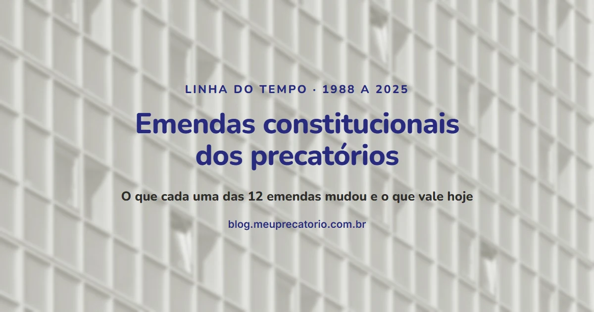 Emendas constitucionais dos precatórios: capa com fachada de janelas
