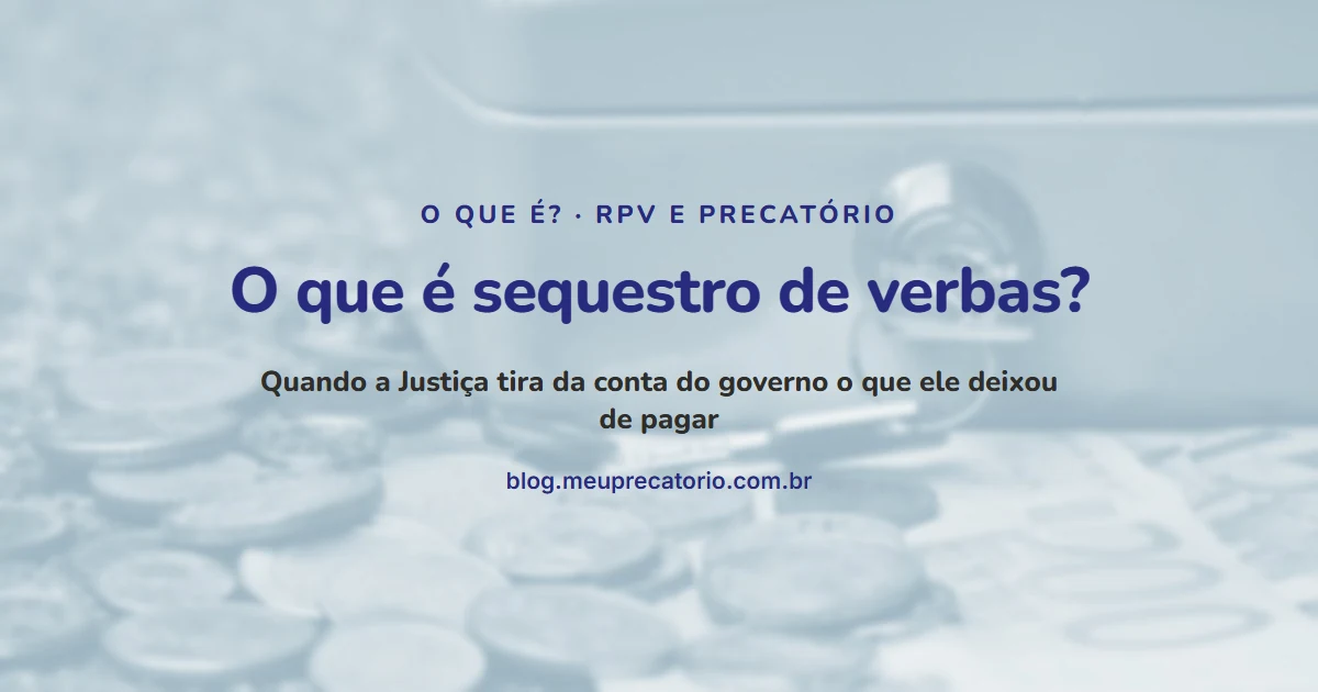 O que é sequestro de verbas?: capa com caixa-forte, chave e moedas