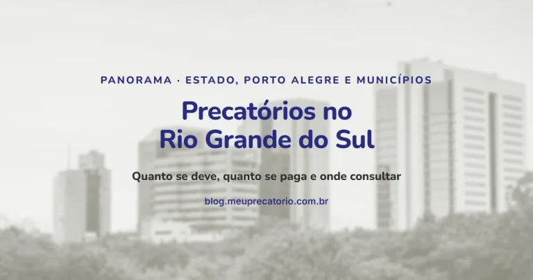 Precatórios no Rio Grande do Sul: capa com prédios de Porto Alegre